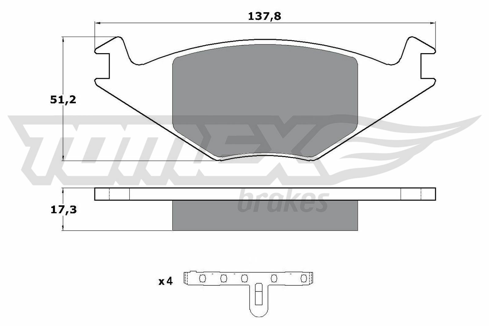 Sada brzdových destiček, kotoučová brzda TOMEX Brakes